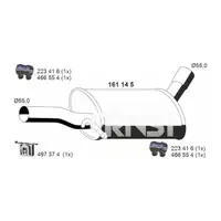 ERNST 161145 Mittelschalld&auml;mpfer f&uuml;r SKODA Yeti (5L) 1.2 TSI 105 PS bis 05.2010 1K0253409C