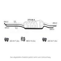ERNST 275064 Mid-rear muffler for BMW 3 Series E46 / Touring / Coupe 330d, 330xd, M57