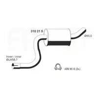 ERNST 310215 Mittelschalld&auml;mpfer Schalld&auml;mpfer Mitteltopf f&uuml;r FORD Fiesta 5 MK5 ST150