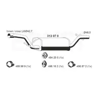 ERNST 313070 Mittelschalld&auml;mpfer Miteltopf f&uuml;r FORD Focus 2 C-Max DM2 1.4 1.6 80/100 PS