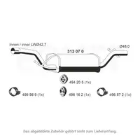 ERNST 313070 Mittelschalld&auml;mpfer Miteltopf f&uuml;r FORD Focus 2 C-Max DM2 1.4 1.6 80/100 PS