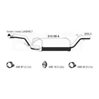 ERNST 313094 Mittelschalld&auml;mpfer f&uuml;r FORD Focus 2 MK2 C-Max DM2 2.0 145 PS bis 01.2007