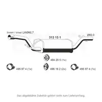 ERNST 313131 Mid-muffler for FORD Focus 2, C-Max DM2 2.0 TDCi, VOLVO S40 II, V50 2.0D
