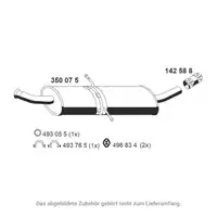 ERNST 350075 Mittelschalld&auml;mpfer Mitteltopf f&uuml;r MERCEDES-BENZ B-Klasse W245 B150 B160 M266