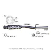 ERNST 351065 Mittelschalld&auml;mpfer f&uuml;r MERCEDES C-Klasse W202 S202 C180 C200 M111 2024901821