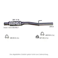 ERNST 351119 Mittelschalld&auml;mpfer f&uuml;r MERCEDES-BENZ C-Klasse W202 S202 C200 C230 M111