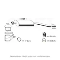 ERNST 352291 Mittelschalld&auml;mpfer f&uuml;r MERCEDES-BENZ W203 S203 C180/200/230 Kompressor M271