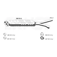 ERNST 366045 Mittelschalld&auml;mpfer f&uuml;r MERCEDES-BENZ W211 S211 E240 E320 M112 2114902421