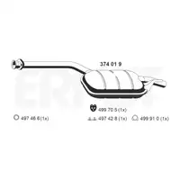 ERNST 374019 Mittelschalld&auml;mpfer f&uuml;r MERCEDES-BENZ E-Klasse W124 S124 200 230E 200/250D