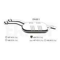 ERNST 374231 Mittelschalld&auml;mpfer f&uuml;r MERCEDES E-Klasse T-Model S124 280TE 300TE 320TE M104