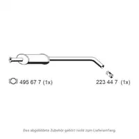 ERNST 525060 Mid-Muffler for RENAULT Megane 1 and Scenic 1 (1.6 16V and 1.9 dCi)
