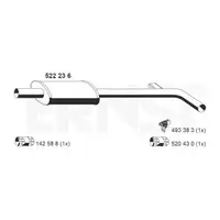 ERNST 522236 Mittelschalld&auml;mpfer Mitteltopf f&uuml;r RENAULT CLIO 3 GRAND / MODUS 1.2/1.4 16V
