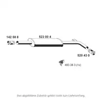 ERNST 523004 Mid-muffler for RENAULT Grand / Modus 1.6 through December 2012 8200356129
