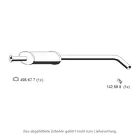 ERNST 530033 Mid-muffler for RENAULT Megane 1, Scenic 1, 1.4 16V 95 hp 7700430050