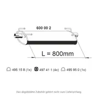 ERNST 600002 Mittelschalld&auml;mpfer Schalld&auml;mpfer Mitteltopf f&uuml;r IVECO Daily 3 4 2.3/2.8/3.0D