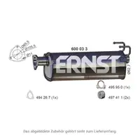 ERNST 600033 Mittelschalld&auml;mpfer Mitteltopf f&uuml;r IVECO Daily 4 2.3/3.0D mit DPF 504131265