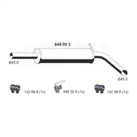 ERNST 645003 Mittelschalld&auml;mpfer f&uuml;r VW Polo 4 SEAT Ibiza 3 SKODA Fabia 1 2 1.4 16V