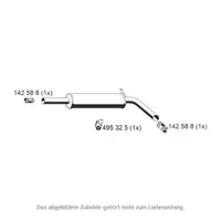 ERNST 645034 Mid-muffler for VW Polo 4, SEAT Ibiza 3, SKODA Fabia 1 1.4 16V / FSI