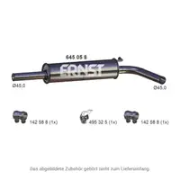 ERNST 645058 Mid-muffler for VW Polo 4, Ibiza 3, Fabia 1 1.4 16V 100 hp 6Q0253209AJ