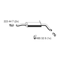 ERNST 645096 Mittelschalld&auml;mpfer f&uuml;r VW Polo 4 SEAT Ibiza 3 SKODA Fabia 1 1.9 TDI 100 PS