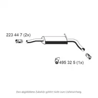 ERNST 645096 Mid-muffler for VW Polo 4, SEAT Ibiza 3, &Scaron;KODA Fabia 1 1.9 TDI 100 hp