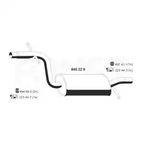 ERNST 645225 Mittelschalld&auml;mpfer f&uuml;r SKODA Octavia 2 VW Jetta 3 1.6 FSI BLF 1K0253209K