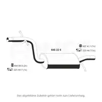 ERNST 645225 Mid-muffler for SKODA Octavia 2, VW Jetta 3, 1.6 FSI BLF 1K0253209K