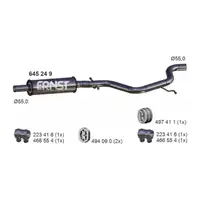 ERNST 645249 Mittelschalld&auml;mpfer f&uuml;r VW Golf 5 6 Variant Octavia 2 1.9 TDI 1K0253209L