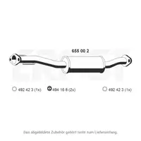 ERNST 655002 Mittelschalld&auml;mpfer f&uuml;r DAEWOO Matiz (M100, M150) 0.8 1.0 52/64 PS 96564099