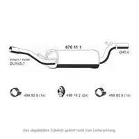ERNST 670111 Mittelschalld&auml;mpfer Mitteltopf f&uuml;r MAZDA 3 (BK) 1.3 1.6 ab 03.2005 Z61540300A