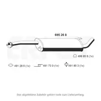ERNST 695268 Mittelschalld&auml;mpfer f&uuml;r NISSAN Terrano 2 (R20) 2.7 TDi 4WD 10.1999-12.2006