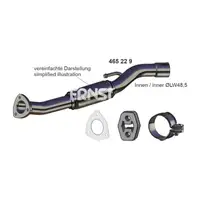 ERNST 465229 Reparaturrohr Hosenrohr KAT + Anbausatz f&uuml;r VW Polo 4 5 Ibiza Fabia 1.4 1.6