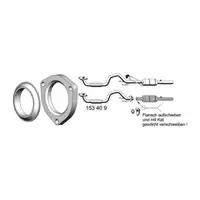 ERNST 153409 Reparaturrohr Hosenrohr KAT f&uuml;r W Golf 4 Bora SEAT Leon 1M 1.6 16V 105 PS