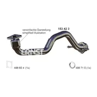 ERNST 153423 Reparaturrohr Hosenrohr KAT f&uuml;r W Golf 4 Bora SEAT Leon 1M 1.4 16V 75 PS