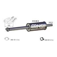 ERNST 315005 Vorschalld&auml;mpfer Schalld&auml;mpfer f&uuml;r FORD Focus 3 Grand / C-Max 2 1.0 EcoBoost