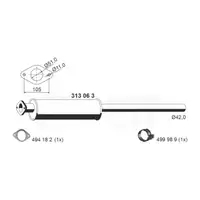 ERNST 313063 Vorschalld&auml;mpfer Schalld&auml;mpfer f&uuml;r FORD Focus 2 C-Max DM2 1.4 1.6 80/100 PS