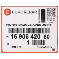 EUROREPAR Kraftstofffilter für CITROEN DS OPEL PEUGEOT TOYOTA 1.6/2.0 DIESEL 1690642080