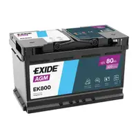 EXIDE EK800 AGM START-STOP Autobatterie Batterie Starterbatterie 12V 80Ah EN800A