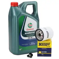 5L CASTROL MAGNATEC 5W-20 E Motor&ouml;l + HENGST &Ouml;lfilter f&uuml;r FORD 1.0-2.3 1751529