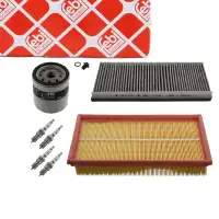 febi Filterset Filterpaket + 4x Z&uuml;ndkerze f&uuml;r FORD KA RB_ 1.3i 49/50 PS
