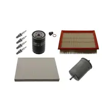 febi Filterset + 4x Z&uuml;ndkerze f&uuml;r VW Golf 3 + Golf 4 Cabrio + Vento 1.8 2.0 75-116 PS