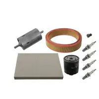 febi Filterset + 4x Z&uuml;ndkerze f&uuml;r VW Polo 6N1 1.6 75 PS bis Fgst. 6N-V-300 000
