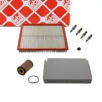 febi Filterset Filterpaket + 4x Z&uuml;ndkerze f&uuml;r OPEL Zafira B 1.6 1.8 115/140 PS