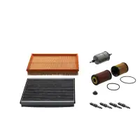 febi Filterset + 4x Z&uuml;ndkerze f&uuml;r OPEL Meriva A 1.4 16V TwinPort 90 PS