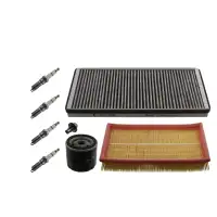 febi Filterset + 4x Z&uuml;ndkerze f&uuml;r FORD Focus 1 MK1 1.4 16V 75 PS 1.6 16V 100 PS