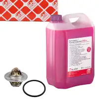 febi Thermostat + 5L K&uuml;hlmittel f&uuml;r VW Golf 4 5 6 Passat Polo Sharan Touran T5 1.6-2.0