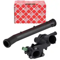 febi Thermostat + Geh&auml;use + Rohrleitung f&uuml;r VW Golf 4 Leon 1M Octavia 1 1.4/1.6 16V