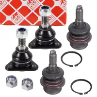 4x febi Traggelenk F&uuml;hrungsgelenk f&uuml;r VW Transporter Bulli T3 vorne unten + oben