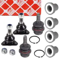 4x febi Traggelenk + Lagerbuchsen f&uuml;r VW Transporter Bulli T3 vorne unten + oben