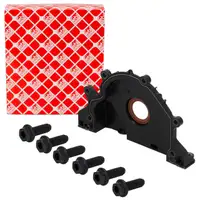 febi Wellendichtring Kurbelwelle STIRNSEITIG + 6x ORIGINAL Schaube f&uuml;r VAG 1.6/2.0 TDI